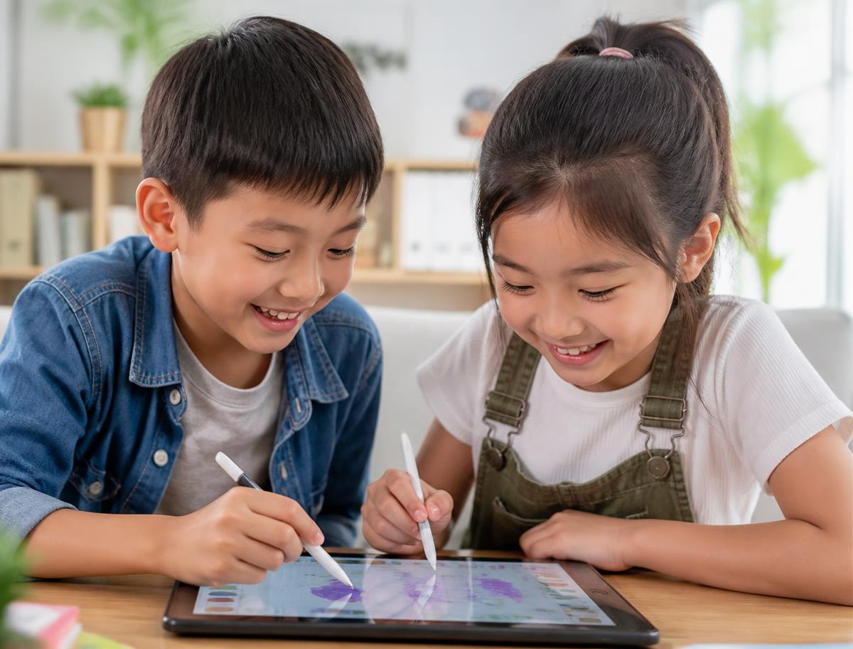 Niños en una actividad de crear